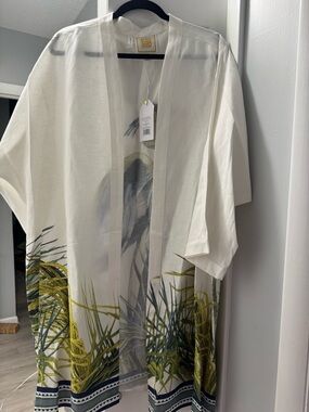 NWT Emily McCarthy Heron Open Kimono L/XL